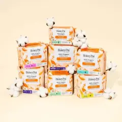 The Honey Pot Company 100% Organic Cotton Comfort Cover Heavy Flow Daytime Pads - 16ct