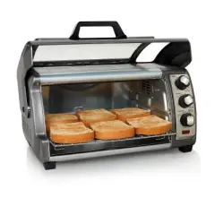 Hamilton Beach Roll-Top Door Easy Reach Toaster Oven - 31126D: Countertop, Small, 1400W, Dishwasher-Safe Parts