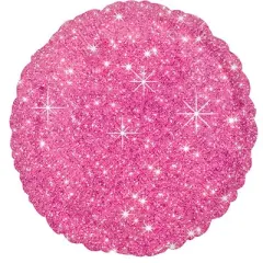 Shimmering Celebration: 18-Inch Faux Sparkle HOT Pink Bachelorette Balloons (Set of 2)