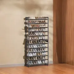 Shoe Rack, 12-Tier Shoe Organizer, Metal Shoe Storage for Garage, Entryway, Set of 2 6-Tier Stackable Shoe Shelf,Holds 48-60 Pairs