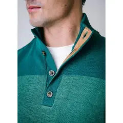 Hope & Henry Mens' Organic Cotton Contrast Sweater with Elbow Patches