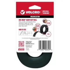 VELCRO 12'x3/4'' One-Wrap Heavy Duty Roll for Organization Cut-to-Length Black
