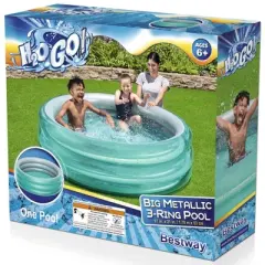 Bestway H2OGO! Big Metallic 3-Ring Inflatable Play Pool (5&rsquo;7&rdquo; Diameter)