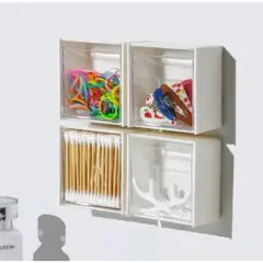 Kitcheniva Wall-Mounted Clamshell Cotton Swab Storage Holder