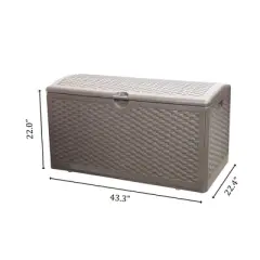 Extra Thin 80 Gallon Resin Deck Box, Heavy Duty Storage Box for Pool Accessories, Patio Furniture, Cushions and Garden Tools