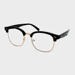 Square Plastic Metal Combination Club Blue Light Filtering Glasses - Wild Fable&trade; Black: UV Protection, Medium Fit, Recycled Frame