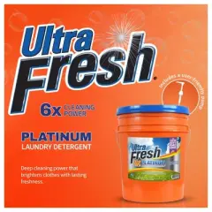 Ultra Fresh 5 Gal Liquid Laundry Detergent Washing Soap, 6X Platinum