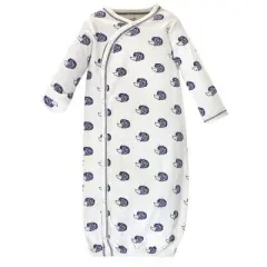 Touched by Nature Baby Organic Cotton Side-Closure Snap Long-Sleeve Gowns 3pk