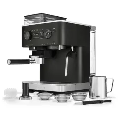 KitchenAid Semi Automatic Espresso Machine with Burr Grinder Cast Iron Black