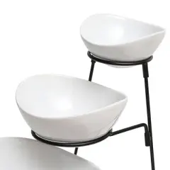 Gibson 3 Tier Bowl Server Set with Metal Stand