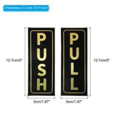 Unique Bargains PVC Self-Adhesive Waterproof Shop Push Pull Door Sign 1 Set