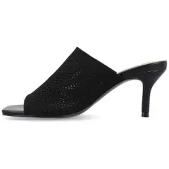 Journee Collection Womens Leighton Soft Knit Slip On Open Toe Pumps