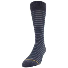 Signature Gold by GOLDTOE Men's Assorted Striped Crew Socks 5pk - Blue