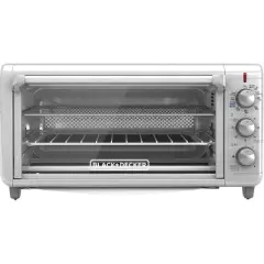 BLACK+DECKER Crisp 'N Bake Air Fry Toaster Oven, 8-Slice, 5 Cooking Functions, 60 Minute Timer, Stainless Steel
