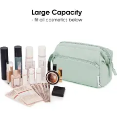 Narwey Wide-open Makeup Bag Women Girls, Travel Toiletry Bag for Women Cosmetic Bag