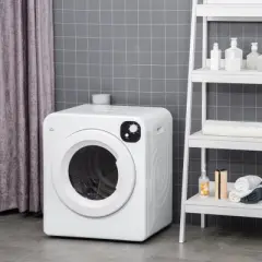 BestParts 120V 1300W Compact Clothes Dryer &ndash; 3.2 Cu. Ft. Stainless Steel Drum &ndash; Front Load Electric Dryer for Apartments, RVs, Dorms &ndash; White
