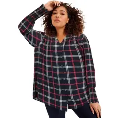 June + Vie by Roaman's Women&rsquo;s Plus Size Pintuck Top