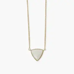 Sanctuary Project by sanctuaire White Pearlescent Statement Triangle Pendant Necklace Gold
