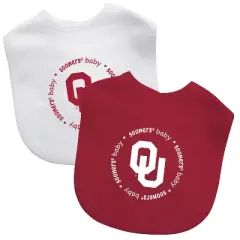 Baby Fanatic Officially Licensed Unisex Baby Bibs 2 Pack - NCAA Oklahoma Sooners