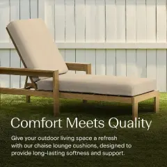 Honeycomb Outdoor Chaise Lounge Cushion - Textured Solid Almond