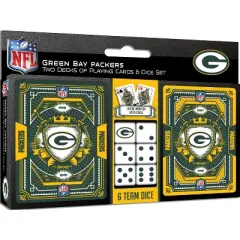 MasterPieces Officially Licensed NFL Green Bay Packers 2-Pack Playing cards & Dice set for Adults