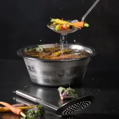 Rosle Round Handle Coarse Mesh Wire Kitchen Skimmer, 5.5" Diameter, Silver