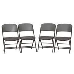 4pk Padded Commercial Grade Folding Chair Gray - Lifetime