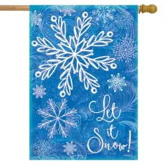 Briarwood Lane Glistening Snowflakes Winter House Flag Let It Sno