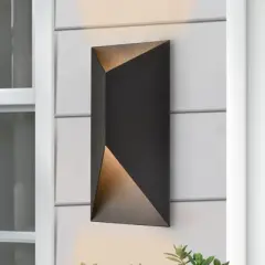 C Cattleya Matte Black Modern Integrated LED Outdoor Wall Light