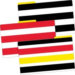 Barker Creek 18pk Buffalo Plaid & Wide Stripes Legal Size File Folders Design Set: 15" Cardstock, Multicolor, Top Tab