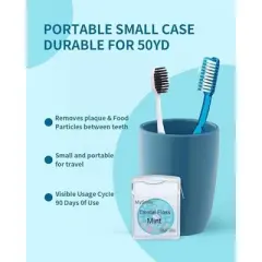 MySmile Woven Dental Floss with Coconut Oil, Effective Plaque Removal, Mint Flavor