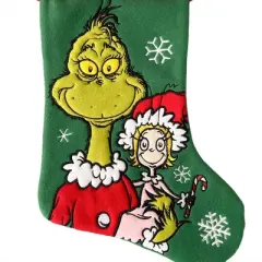 WondaPop How the Grinch Stole Christmas Grinch and Cindy-Lou Who 20" Applique Christmas Stocking