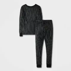 Boys' 4pc Nightmare Before Christmas Long Sleeve Pajama Set - White/Black