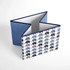 Bacati - Elephants Blue/Gray Storage Box Large