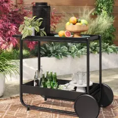 Henning Patio Bar Outdoor Serving Cart Black - Threshold&trade;