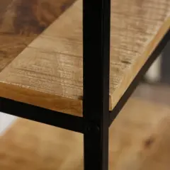 59.5" 4 Tier with Iron Frame Display Bookshelf Natural/Black - StyleCraft