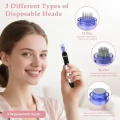 Dr. Pen Electric Derma Pen Stamp Auto MicroNeed1e Roller with 9 Pcs Cartridges - A1