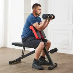 VEVOR Multi-Functional Weight Bench for Full Body Workout, Roman Chair Hyperextension Bench, 330 lbs Adjustable & Foldable Equipment, Black