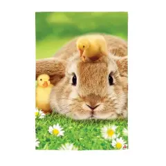 Bunny and Duckling Lustre Garden Flag