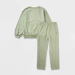 Boys' Adaptive French Terry Top & Bottom Set - Cat & Jack&trade; Olive Green