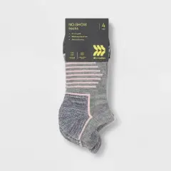 Women's Active Accents Cushioned 4pk No Show Tab Athletic Socks - All in Motion&trade; 4-10