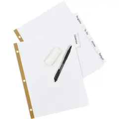 Avery Big Tab Write & Erase Dividers, 5 White Tabs, 5 Sets of 23075