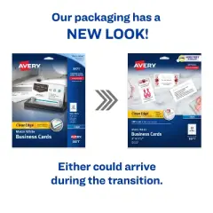 Avery Clean Edge Printable Business Cards with Sure Feed Technology, 2" x 3.5", White, 200 Blank Cards for Inkjet Printers (08871)
