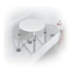 Drive Medical Adjustable Height Bath Stool - Plastic Shower Seat - White