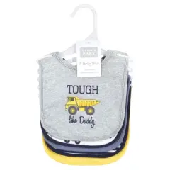 Hudson Baby Infant Boy Cotton Bibs, Construction, One Size
