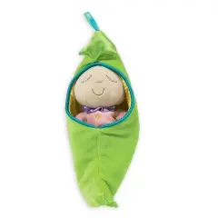 Manhattan Toy Snuggle Pod Sweet Pea First Baby Doll with Green Cozy Sleep Sack (205180)