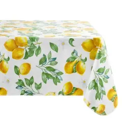 Elrene Vintage Lemon and Citrus Blooms Printed Vinyl Indoor/Outdoor Tablecloth - Elrene Home Fashions
