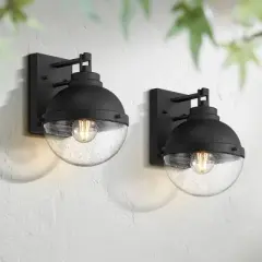 Possini Euro Design Possini Euro Sargasso 11" Black Marine Outdoor Wall Light Set of 2