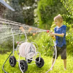 VEVOR Hose Reel Cart, Hold Up to 250 ft of 5/8&rsquo;&rsquo; Hose, Garden Water Hose Carts Mobile Tools with 4 Wheels, Heavy Duty Powder-coated Steel