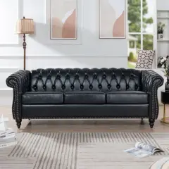 NicBex U-Style Modular Sofa Couch with Tufted Button Back Modern PU Leather 3 Seater Couch with Soft Cushion for Living Room,Apartment